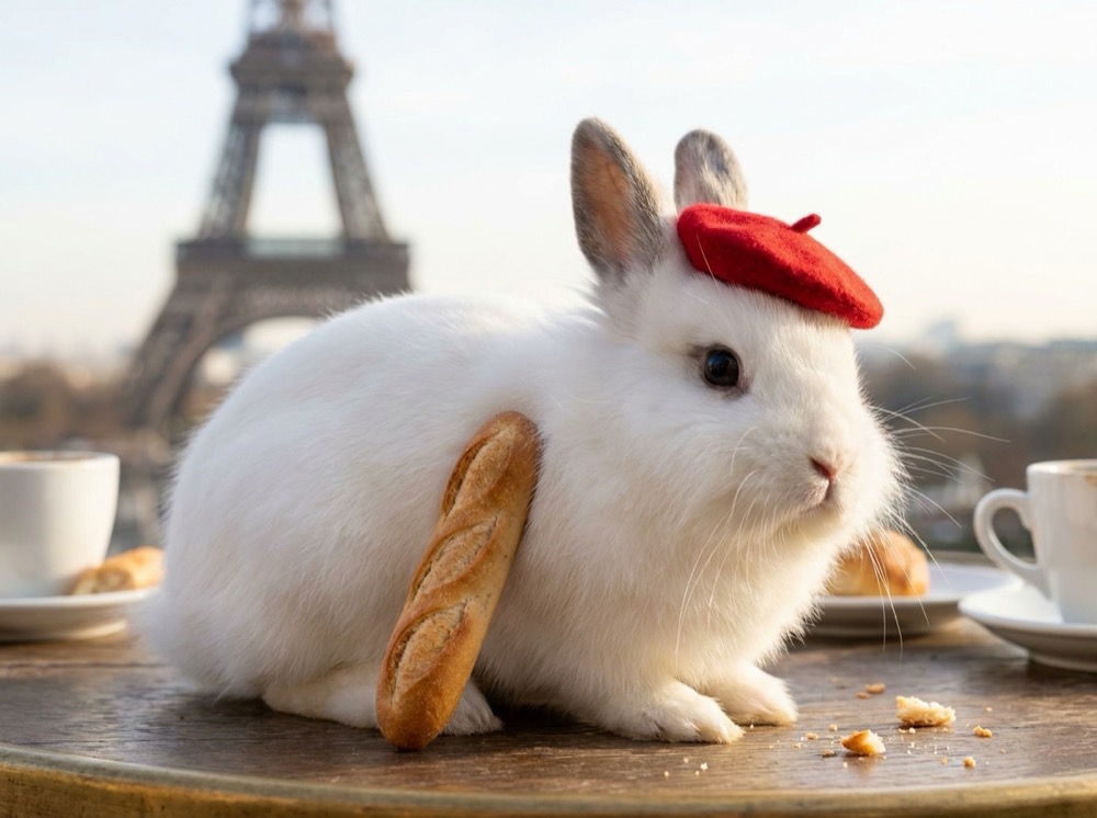 Morty at Eiffel Tower, Paris