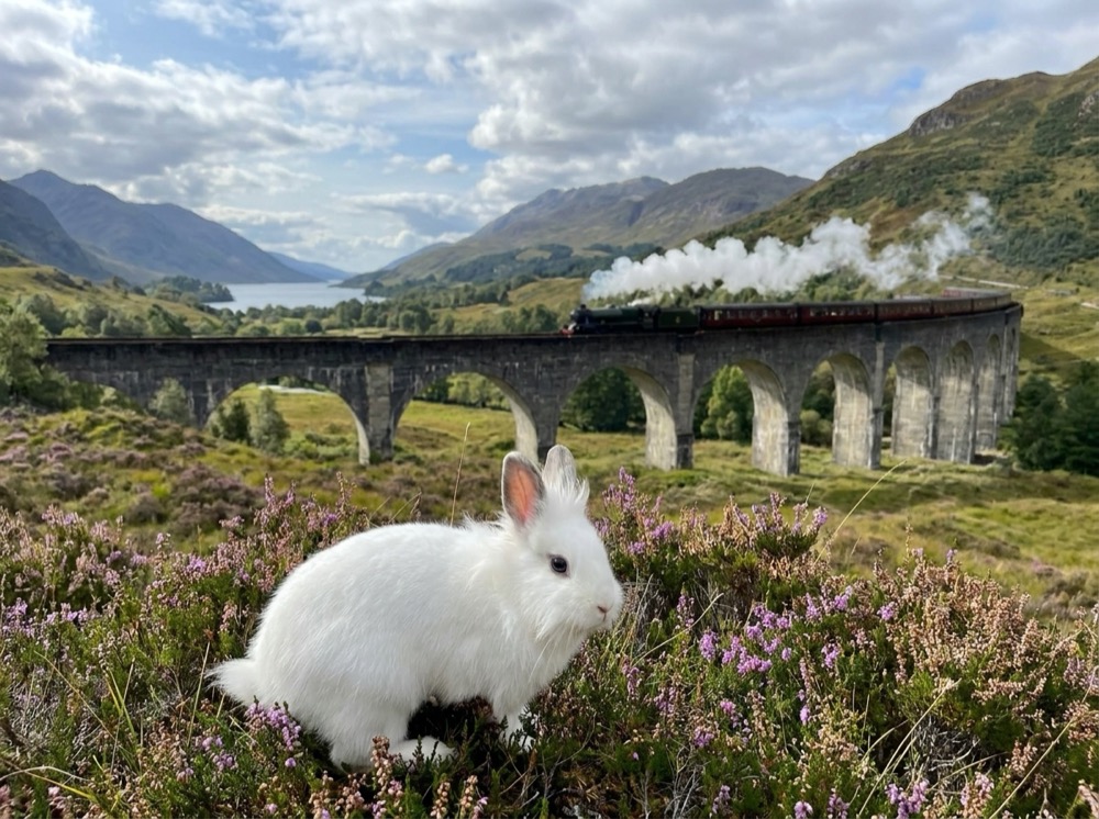 Morty at Glenfinnan, Scottish Highlands
