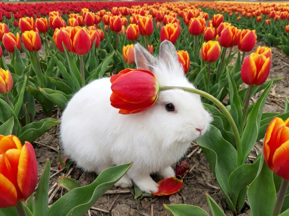 Morty at Keukenhof Tulip Fields