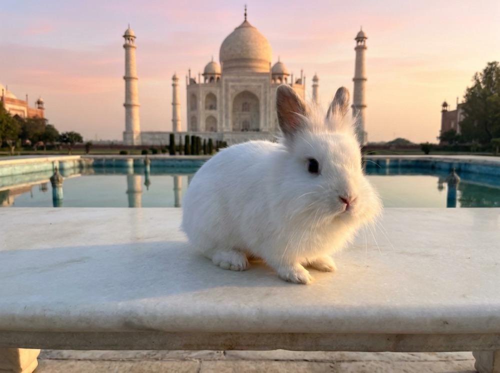 Morty at Taj Mahal, Agra
