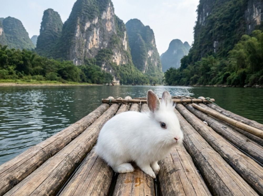 Morty at Li River, Guilin