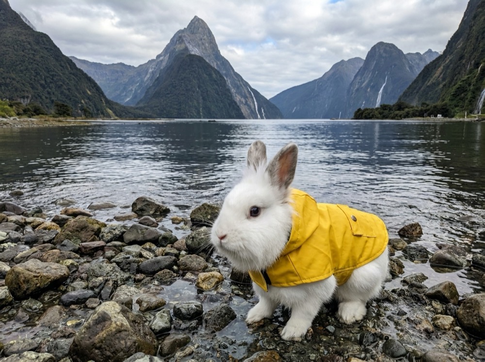 Morty at Milford Sound