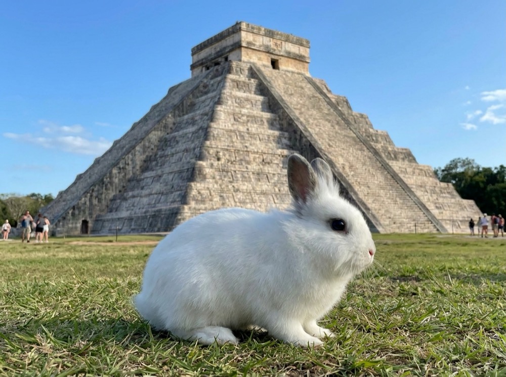 Morty at Chichén Itzá