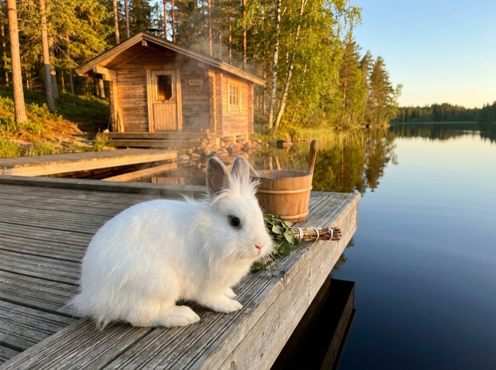 Morty at Lakeside Sauna, Finnish Lakeland