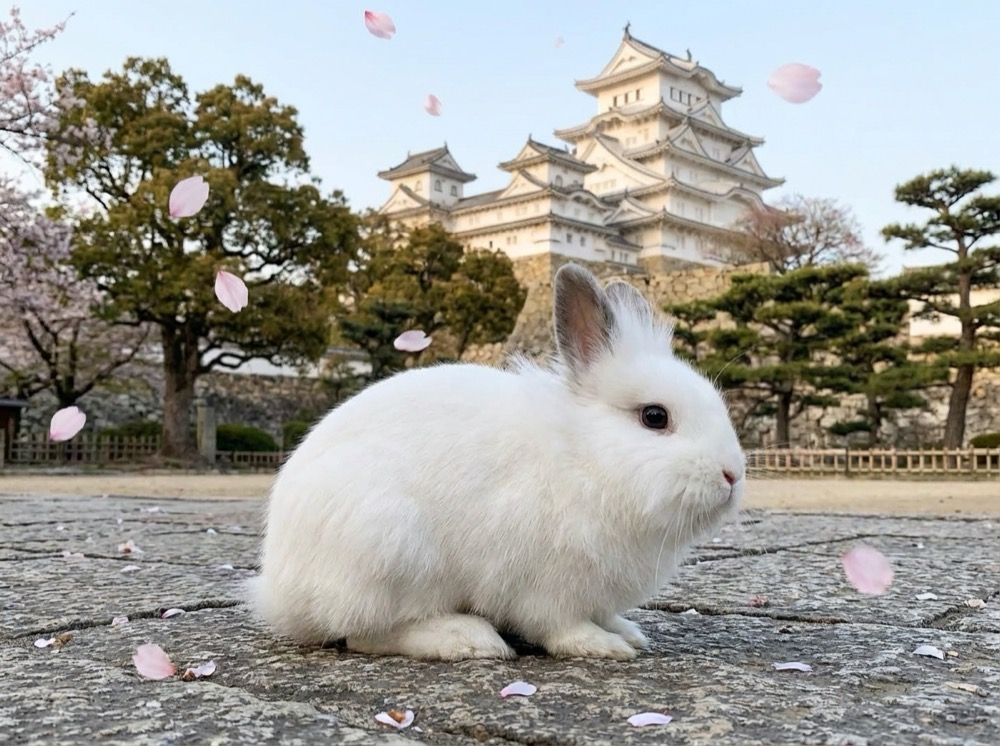 Morty at Himeji Castle