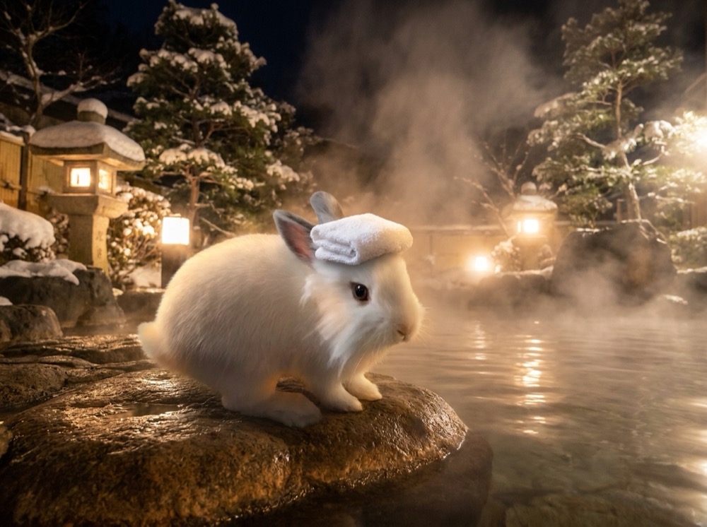 Morty at Ryokan Onsen Night