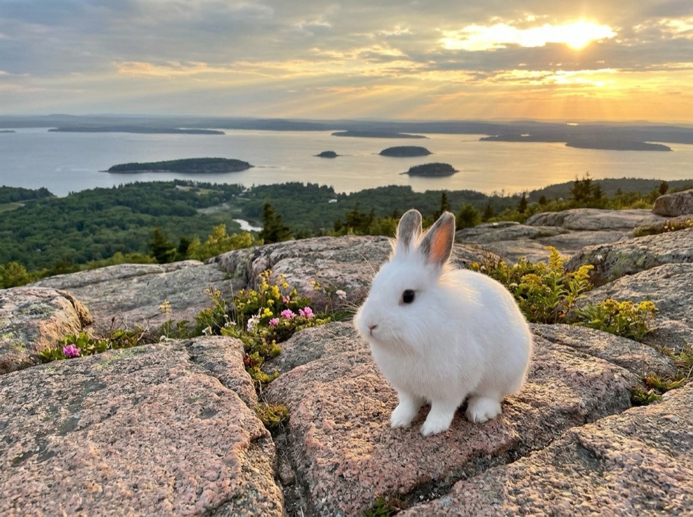 Morty at Cadillac Mountain, Acadia