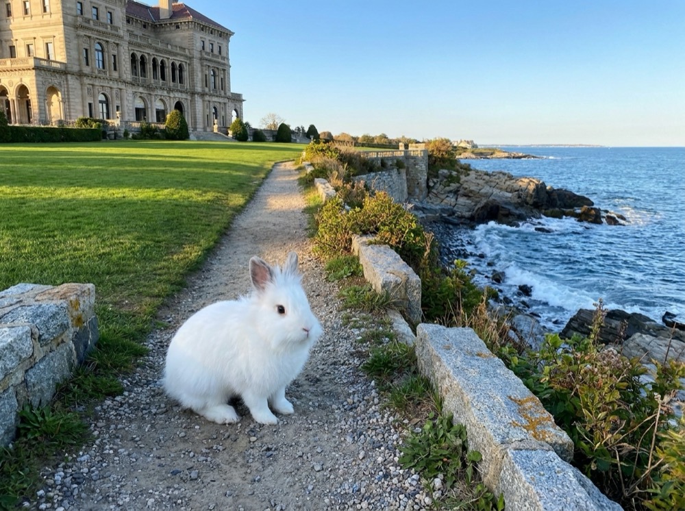 Morty at Cliff Walk, Newport